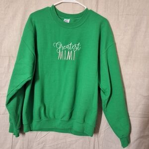 Gildan Women's Green Crew Neck Sweat Shirt